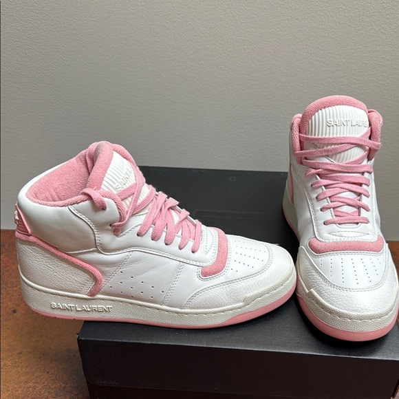 Saint Laurent Pink and White Sneakers